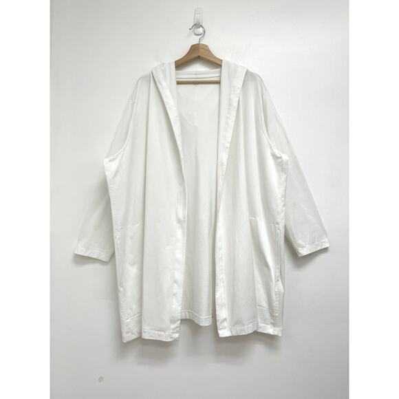 Eileen Fisher Coastal Organic Cotton Hooded Open Front Lightweight Sweatshirt 2X - Picture 9 of 9